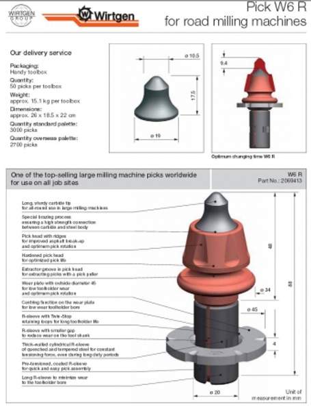 : Резец дорожный Wirtgen W6 R