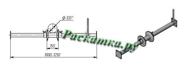 Ролик кабельный линейный на штанге ZR 220