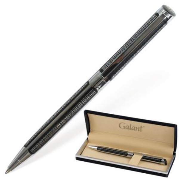 Ручка подарочная шариковая GALANT "Olympic Chrome", корпус хром с черным, хромированные детали, пишущий узел 0,7 мм, синяя