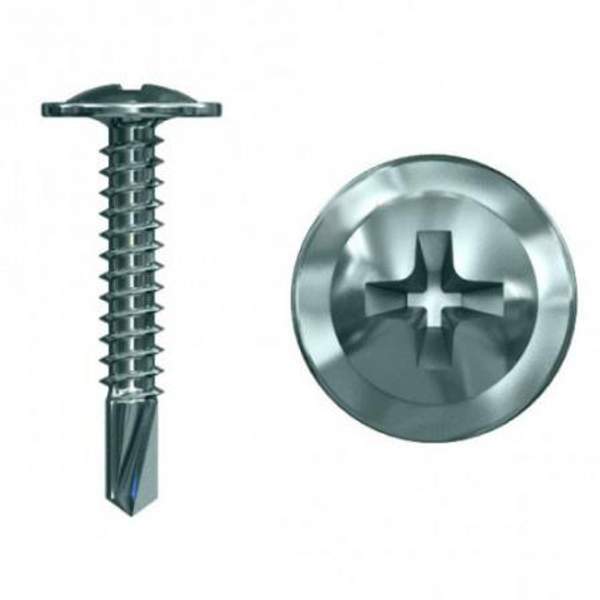 Саморез с пресшайбой со сверлом (белый цинк) 4,2x51мм