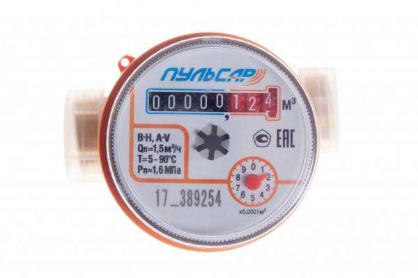 Счетчик воды Ду15 без интерфейса, Qn=1,5 м3/ч, L=110мм, гарантия 3 года