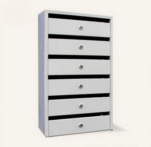 Секционные почтовые ящики оптом "Оптима" 6 секций (с задней стенкой)