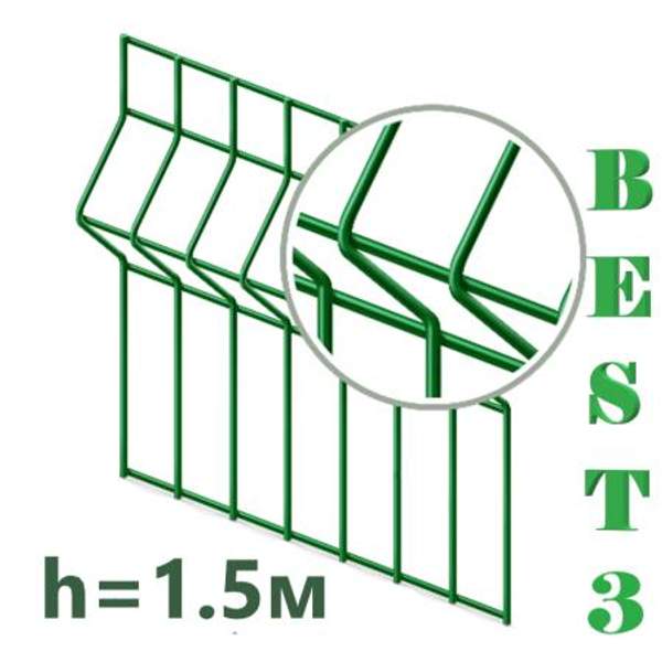 Секция 3D Гиттер БЕСТ 3, 1530х2500мм ППК 6005