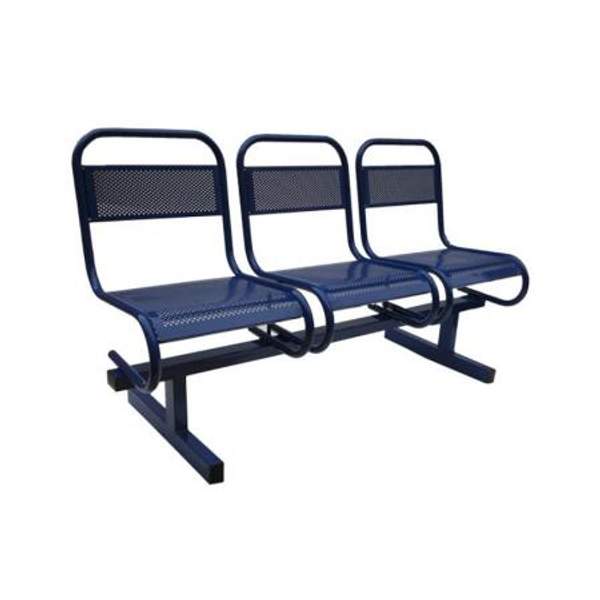 Секция стульев перфорированная 3-х местная с подлокотниками