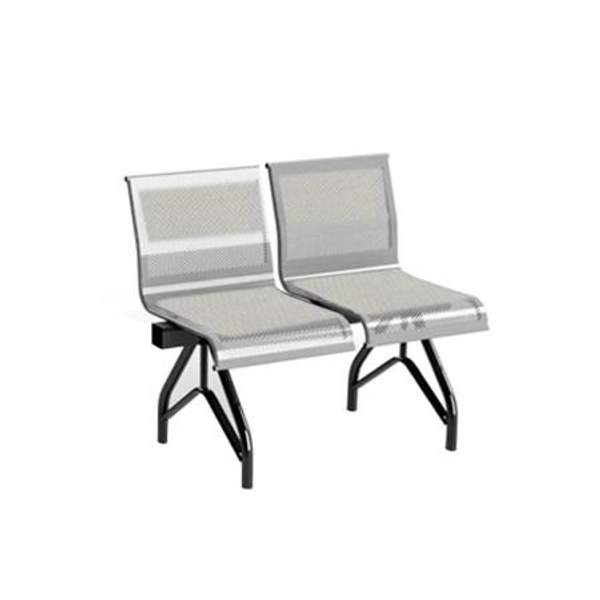 Секция стульев "Стайл" перфорированная 2-х местная разборная