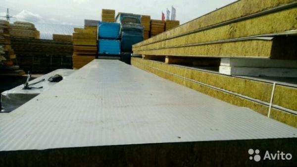 Сэндвич панели стеновые минвата 150 мм, 6 м