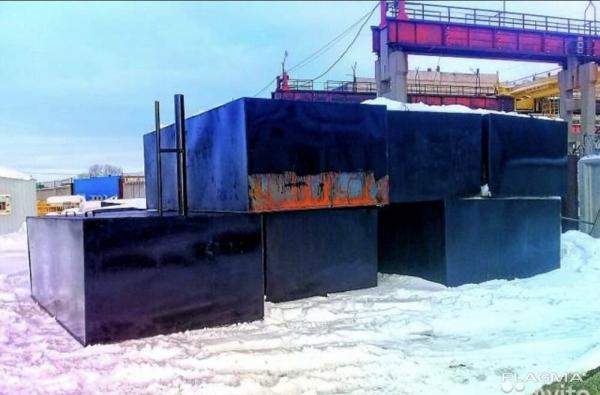 Септик 10м3 из толстостенного металла, прочная стяжка швелле