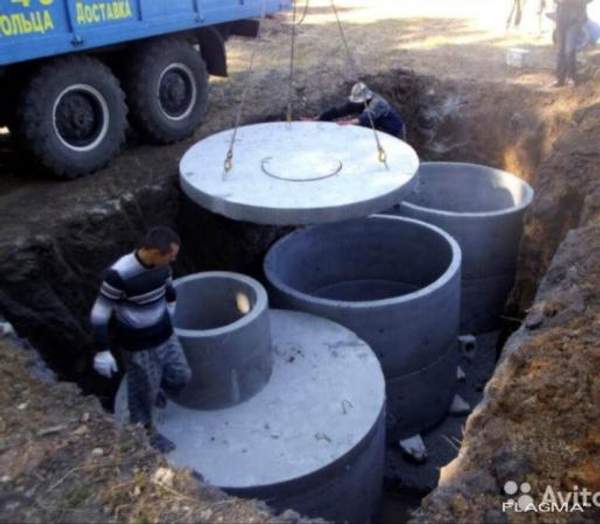 Септик из бетонных колец на 10. м3