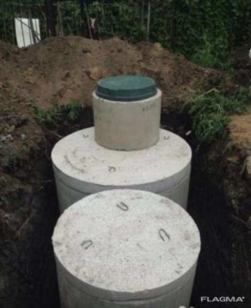 Септик из колец ЖБИ для высоких почвогрунтов