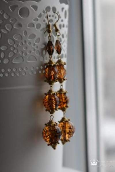 Серьги "Amber" ручной работы от Maria Monid