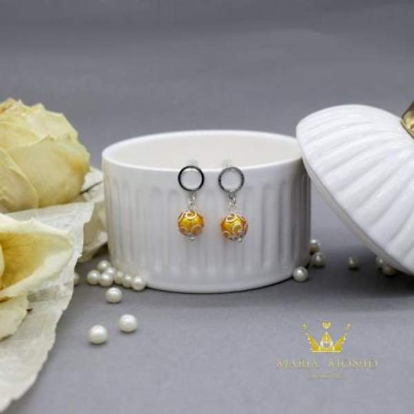 Серьги "Amber в серебре" ручной работы от Maria Monid