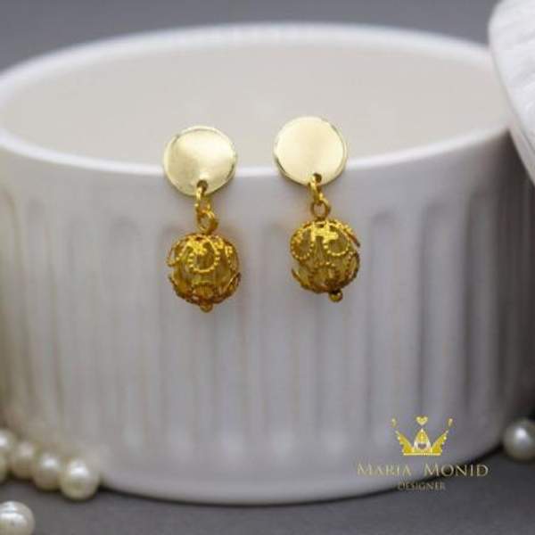 Серьги "Amber в золоте" ручной работы от Maria Monid