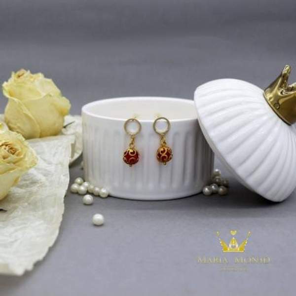 Серьги "Garnet в золоте" ручной работы от Maria Monid