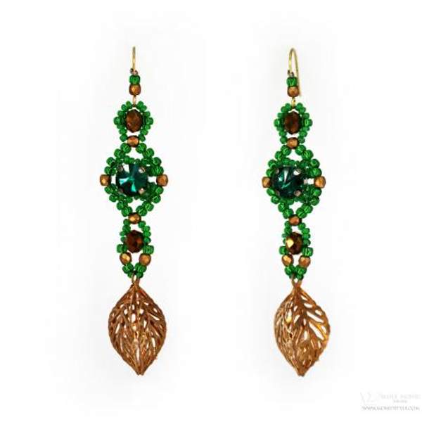 Серьги "Gold leaf" ручной работы от Maria Monid