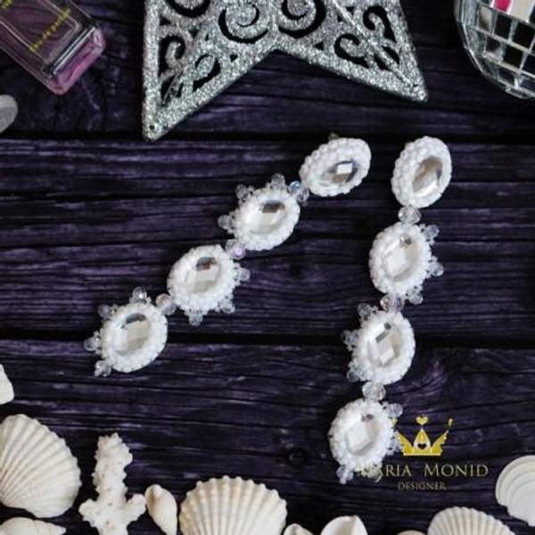 Серьги-гвоздики "Хрустальное кружево" ручной работы от Maria Monid