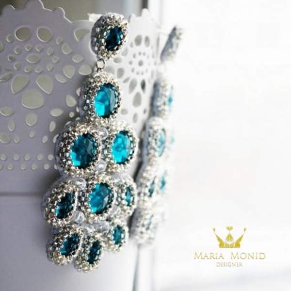 Серьги "Королевский изумруд" ручной работы от Maria Monid