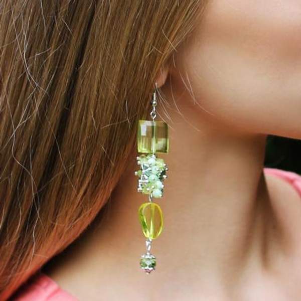 Серьги "Lime caramel" ручной работы от Maria Monid