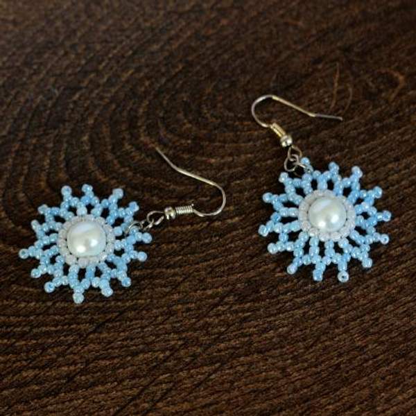 Серьги "Снежинки" ручной работы от Maria Monid