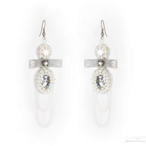 Серьги ""White" ручной работы от Maria Monid