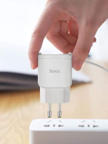 Сетевое зарядное устройство C59A Mega Joy/ Зарядник для телефона 2 USB 24A/ провод micro usb кабель Hoco