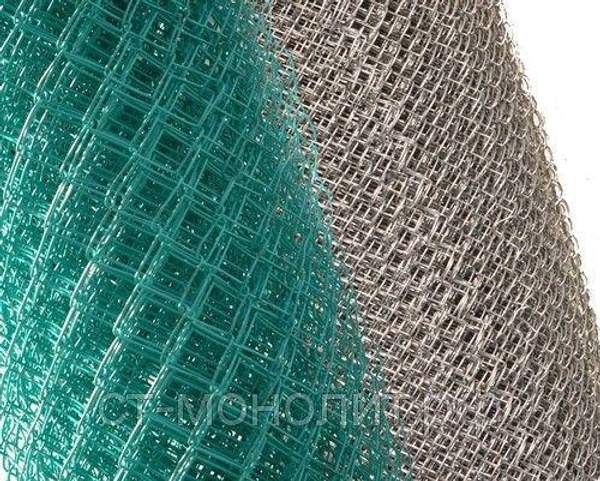 Сетка Рабица 55х55 д.2,5 ОЦИНК. с ПОЛИМЕРНЫМ покр.рул. 1,5х10м