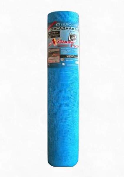 Сетка стеклотканевая фасадная X-GLASS с ячейкой 5мм х 5мм плотностью 160 г/кв. м