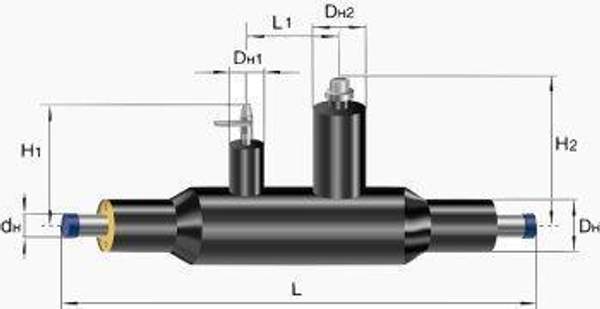 Шаровой кран ППУ в полиэтиленовой оболочке с удлиненным штоком и одним воздушником