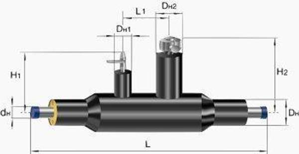 Шаровой кран ППУ в полиэтиленовой оболочке с удлиненным штоком, редуктором и одним воздушником