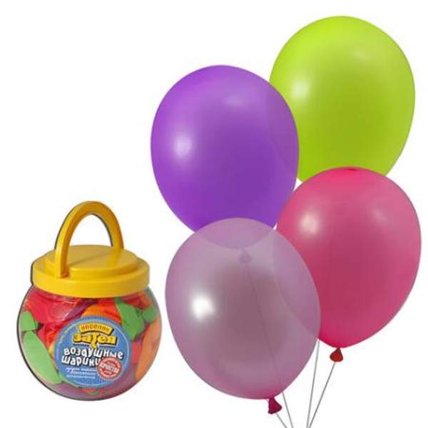 Шары воздушные 10" (25 см), комплект 200 шт., 12 неоновых цветов, 1110-0000