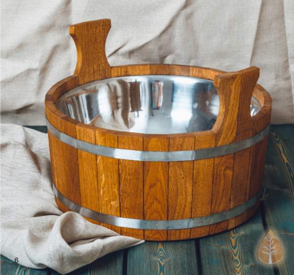 Шайка с нерж. встав. 15 л. дуб