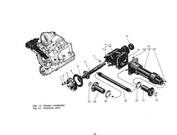 Шестерня привода генератора (верхняя) 308-70-2