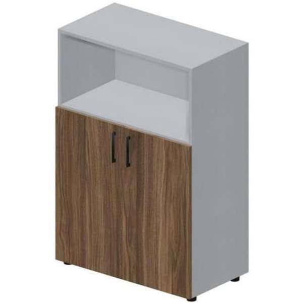 Шкаф для документов N/A/F/O EMMS568TIWN полузакрытый (титан/орех, 800х440х1180 мм)