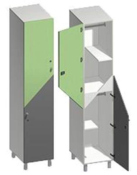Шкаф для одежды для раздевалок спортивных бассейнов фитнеса АЛЬКОР 300 двухдверный