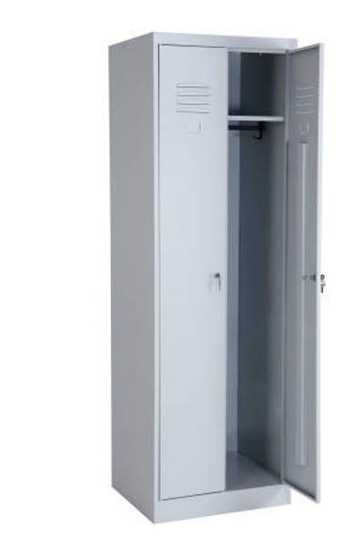 Шкаф ШР 22-600 (1850/600/500 мм) для одежды металлический сварной для рабочих в раздевалку эконом двухсекционный