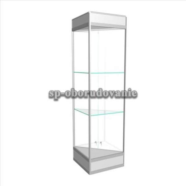 Шкаф угловой из профиля с закаленными стеклами