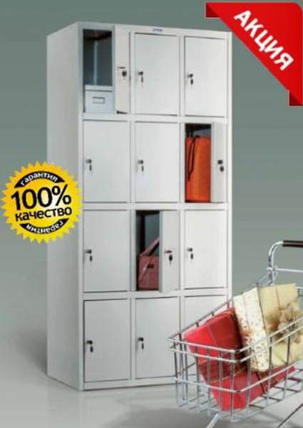 Шкафы металлические для сумок 12 ячеек