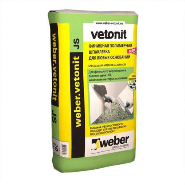 Шпаклевка WEBER VETONIT JS финишная универсальная 20 кг