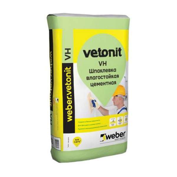 Шпаклевка WEBER VETONIT VH цементная, белая 20кг