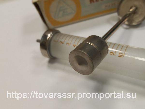 Шприц стеклянный с металлическим поршнем 10 мл Record (Венгрия)