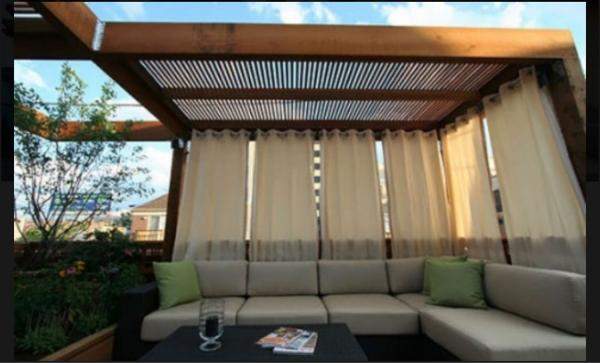 Шторы для террас, беседок, веранд, дач.и перлог.. Уличные шторы.