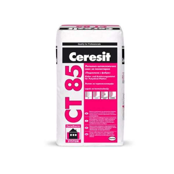 Штукатурно-клеевая смесь для плит из пенополистирола Церезит CT85 25 кг