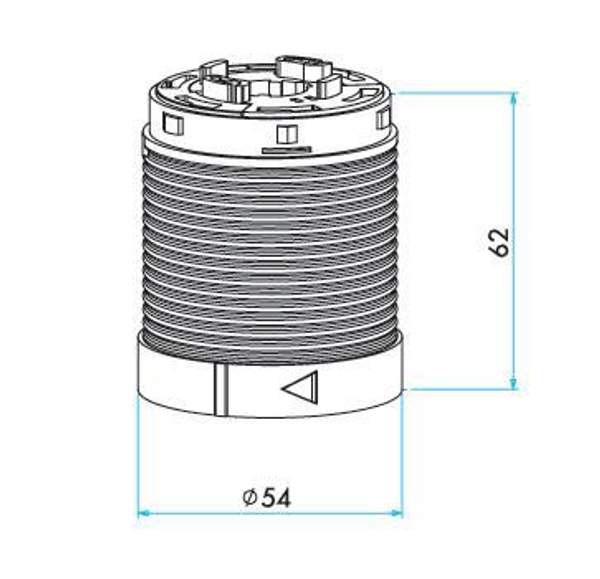 Сигнальный модуль для колонны 50 мм желтый