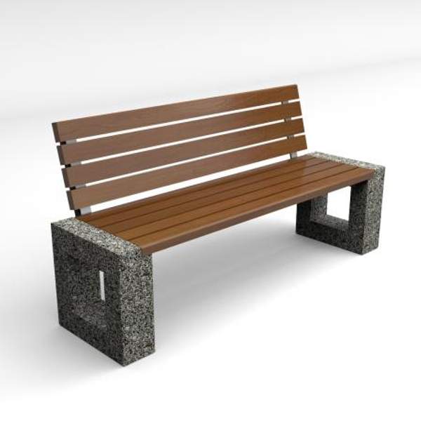 Скамейка диван бетонный уличный "Арена" со спинкой