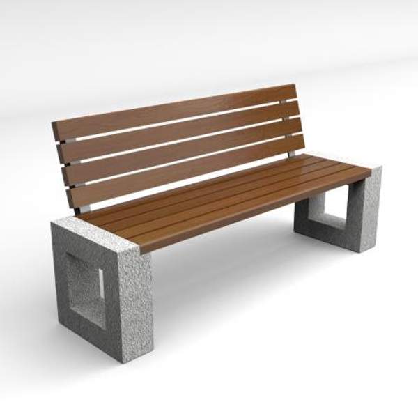 Скамейка диван бетонный уличный "Арена" со спинкой