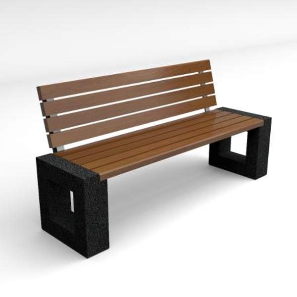 Скамейка диван бетонный уличный "Арена" со спинкой