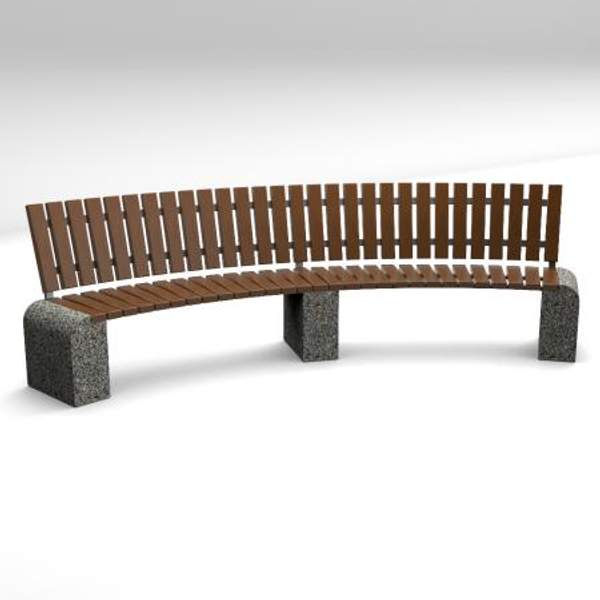 Скамейка диван бетонный уличный "Евро 1 Арка 300" со спинкой