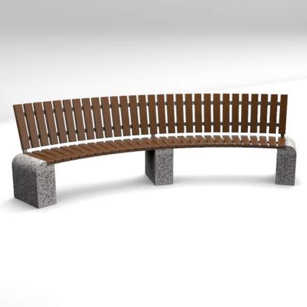 Скамейка диван бетонный уличный "Евро 1 Арка 300" со спинкой