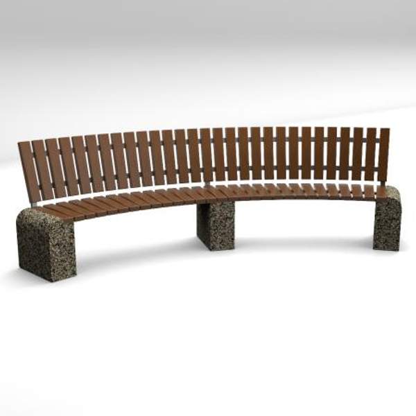 Скамейка диван бетонный уличный "Евро 1 Арка 300" со спинкой