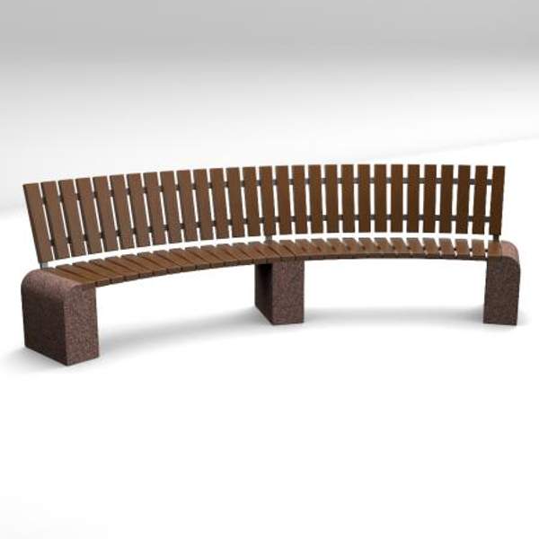 Скамейка диван бетонный уличный "Евро 1 Арка 300" со спинкой