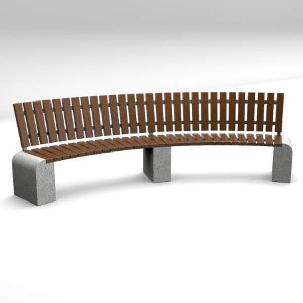 Скамейка диван бетонный уличный "Евро 1 Арка 300" со спинкой